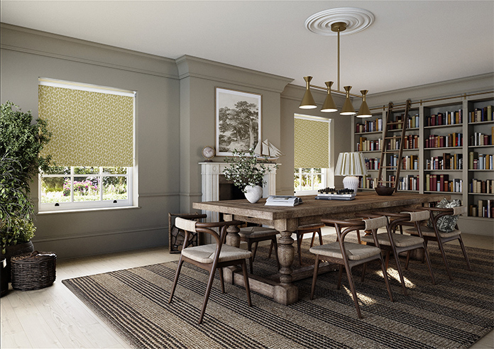Land & Shore Oak Leaf  (Blackout), Ochre - Roller Blind - Image 7